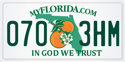 FL license plate 0703HM