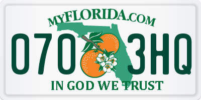 FL license plate 0703HQ