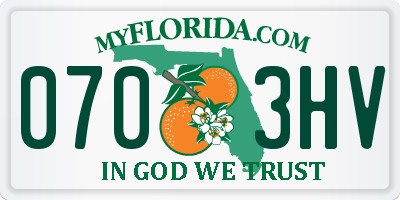 FL license plate 0703HV