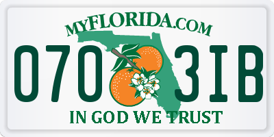 FL license plate 0703IB