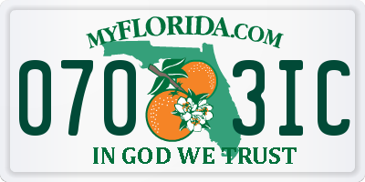 FL license plate 0703IC