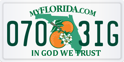 FL license plate 0703IG