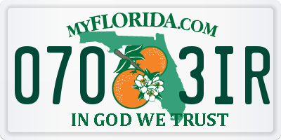 FL license plate 0703IR