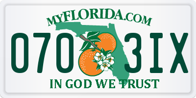 FL license plate 0703IX