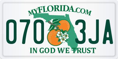 FL license plate 0703JA