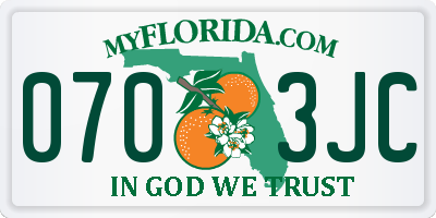 FL license plate 0703JC