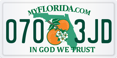 FL license plate 0703JD