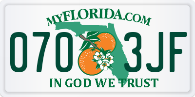 FL license plate 0703JF