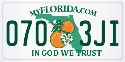 FL license plate 0703JI