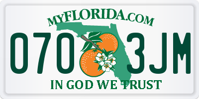 FL license plate 0703JM