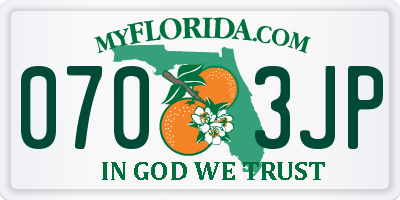 FL license plate 0703JP