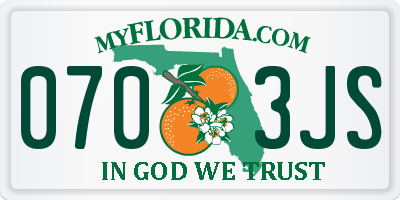 FL license plate 0703JS