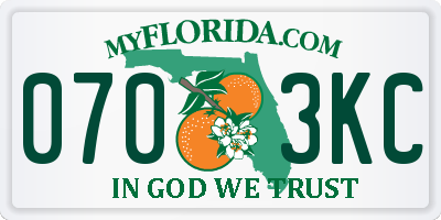 FL license plate 0703KC