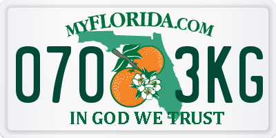 FL license plate 0703KG