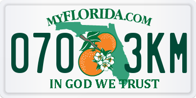 FL license plate 0703KM