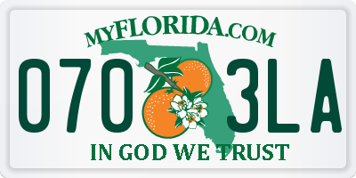 FL license plate 0703LA