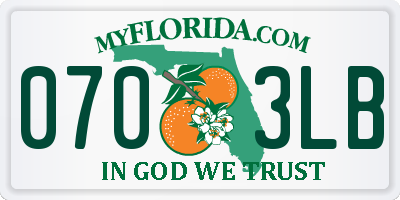 FL license plate 0703LB