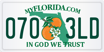 FL license plate 0703LD