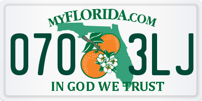 FL license plate 0703LJ