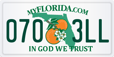FL license plate 0703LL