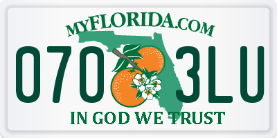 FL license plate 0703LU