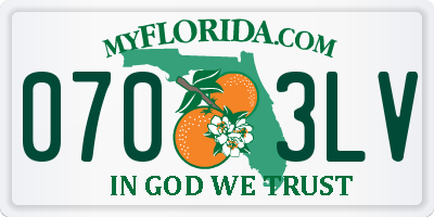 FL license plate 0703LV