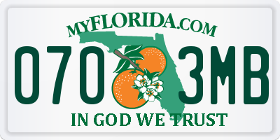 FL license plate 0703MB