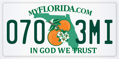 FL license plate 0703MI