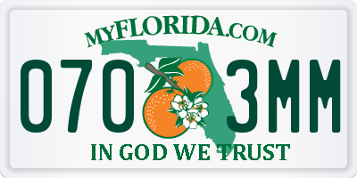 FL license plate 0703MM