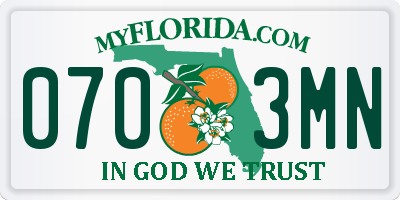 FL license plate 0703MN