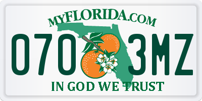 FL license plate 0703MZ