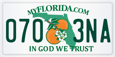 FL license plate 0703NA