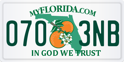 FL license plate 0703NB