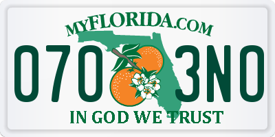 FL license plate 0703NO