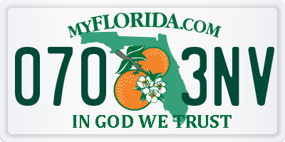 FL license plate 0703NV