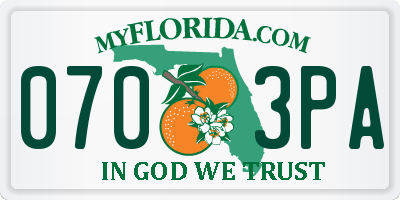 FL license plate 0703PA