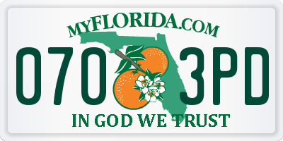 FL license plate 0703PD