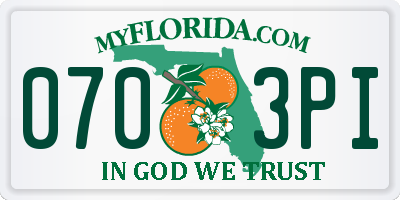 FL license plate 0703PI