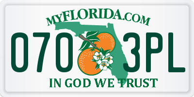 FL license plate 0703PL