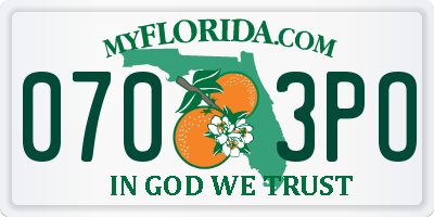 FL license plate 0703PO