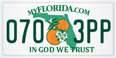 FL license plate 0703PP