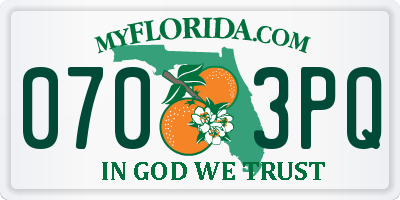 FL license plate 0703PQ