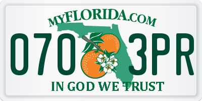 FL license plate 0703PR