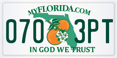 FL license plate 0703PT
