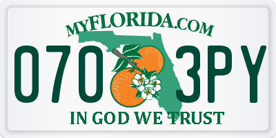 FL license plate 0703PY