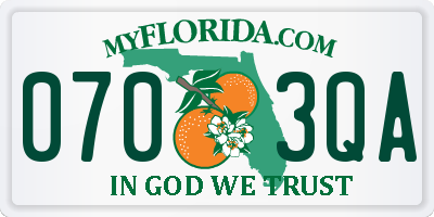 FL license plate 0703QA