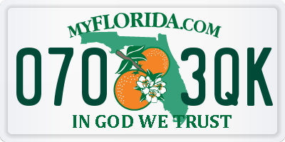 FL license plate 0703QK