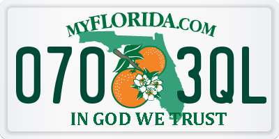 FL license plate 0703QL