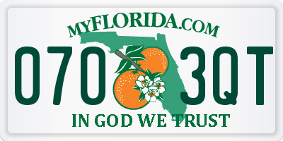 FL license plate 0703QT
