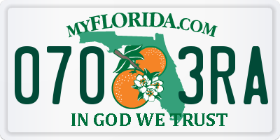 FL license plate 0703RA